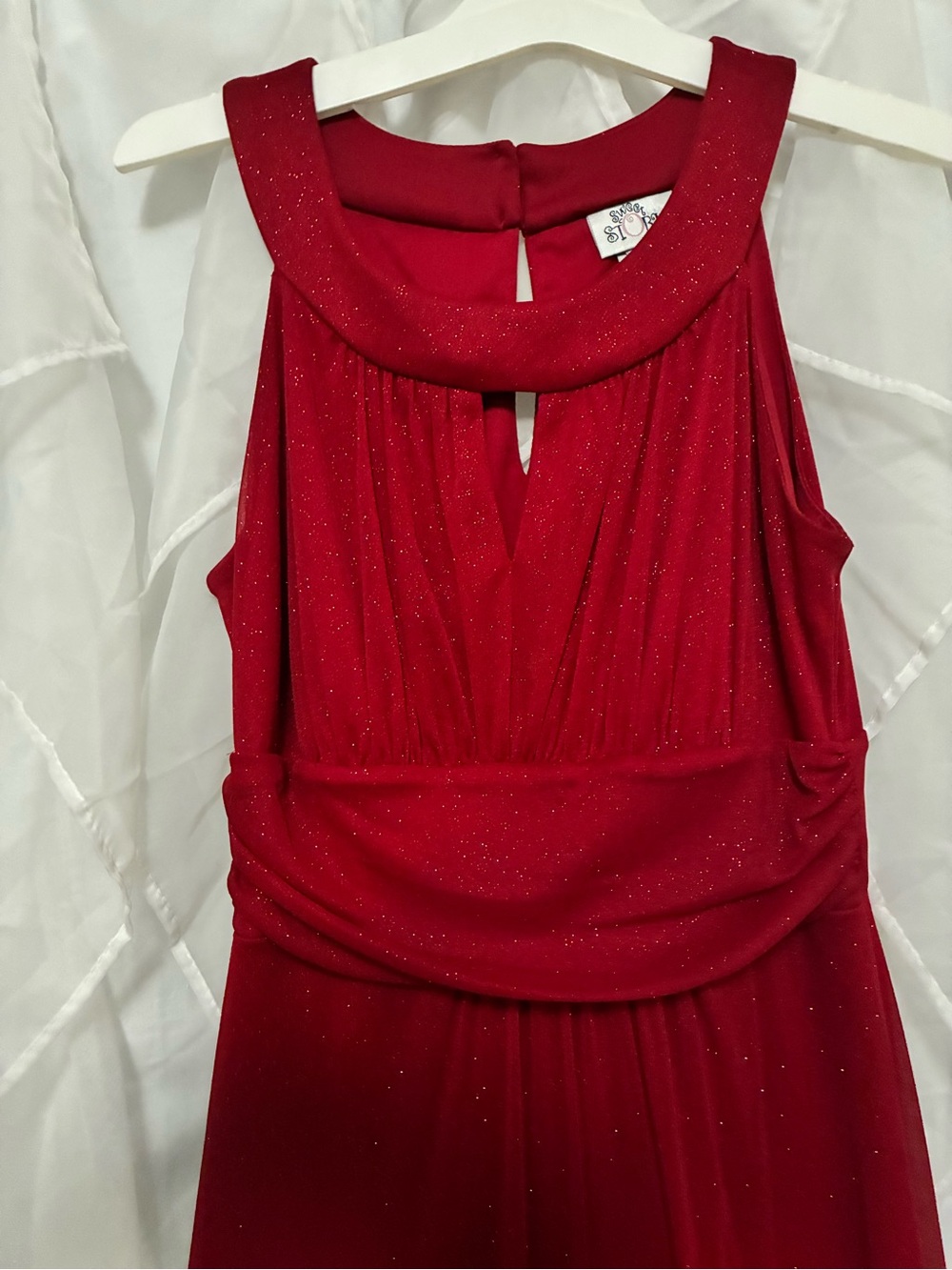 Elegant Red Sparkle Evening Dress